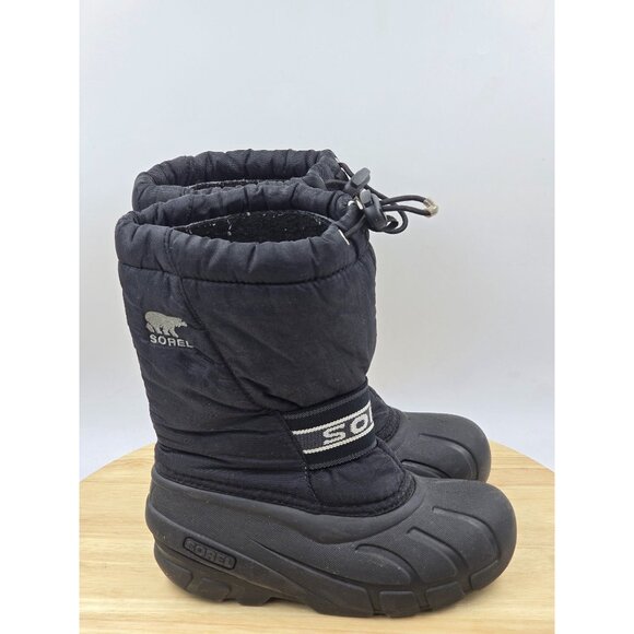 Sorel 1881-011 Youth Cub Size 13 Waterproof Insulated Snow Boots Black - Picture 1 of 9